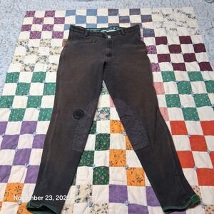 Private Edition Gold Equestrian Riding Pants 32R 26x23 Black